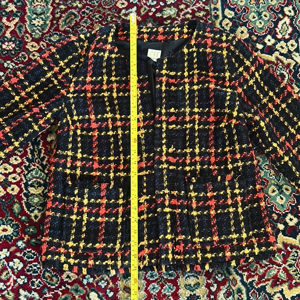 A New Day Plaid Navy Tweed Blazer EUC - Picture 7 of 8